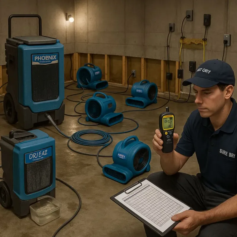 Structural Drying and Dehumidification process in Bay Pines, FL